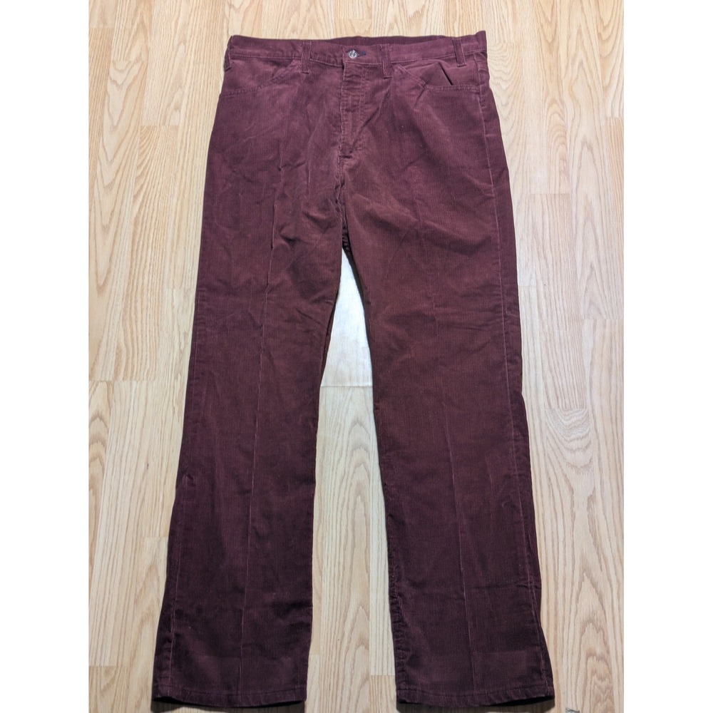 Levis Mens Vintage Corduroy Straight Leg Pants Burgundy 34x30